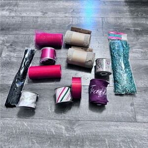 12 Piece Christmas Ribbon‎ Lot